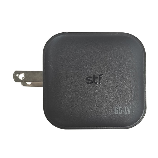 Cargador de pared 65W | STF GaN Carga Ultra Rapida | 3 salidas 3A + 3 conectores internacionales UK / EU / AU