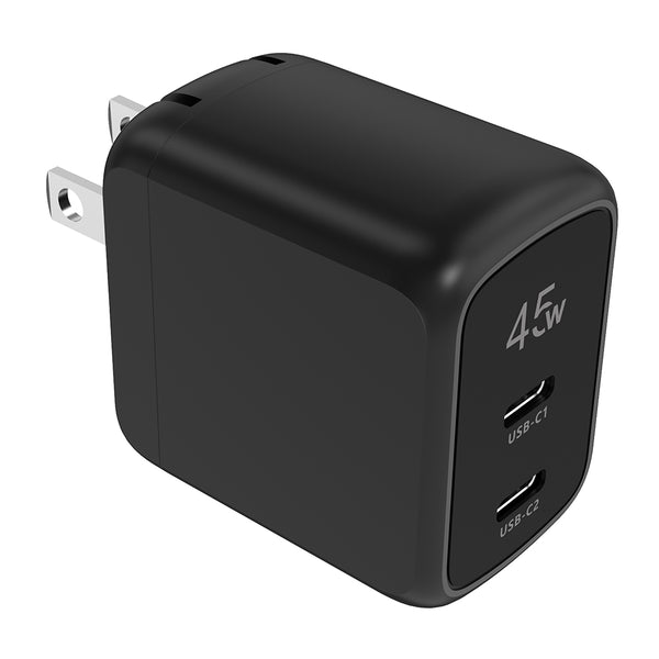 Cargador de pared 45W | STF GaN Carga Ultra Rapida | 2 salidas 3A para celular
