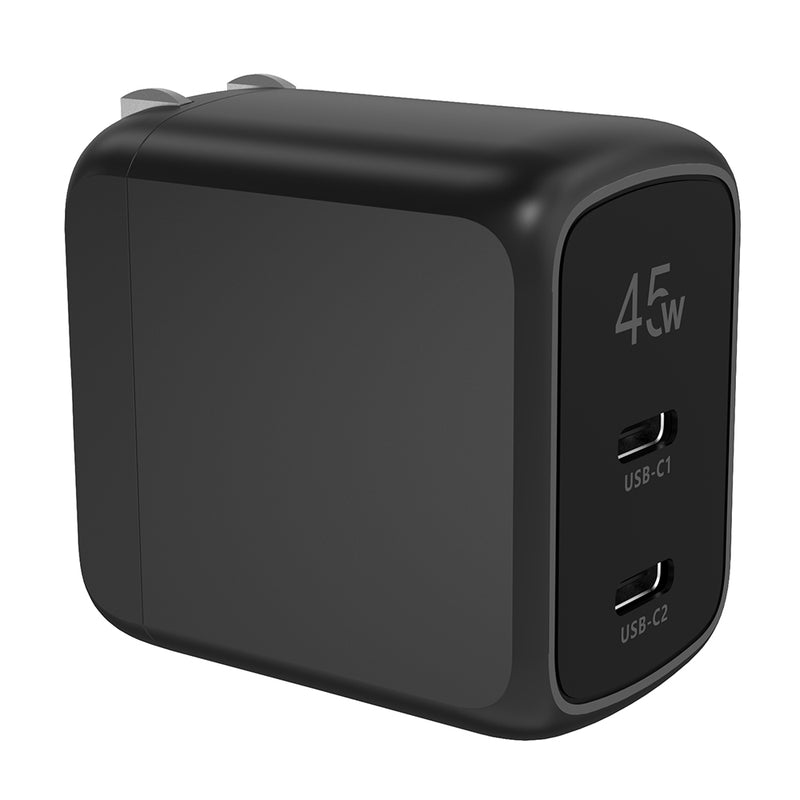 Cargador de pared 45W | STF GaN Carga Ultra Rapida | 2 salidas 3A para celular