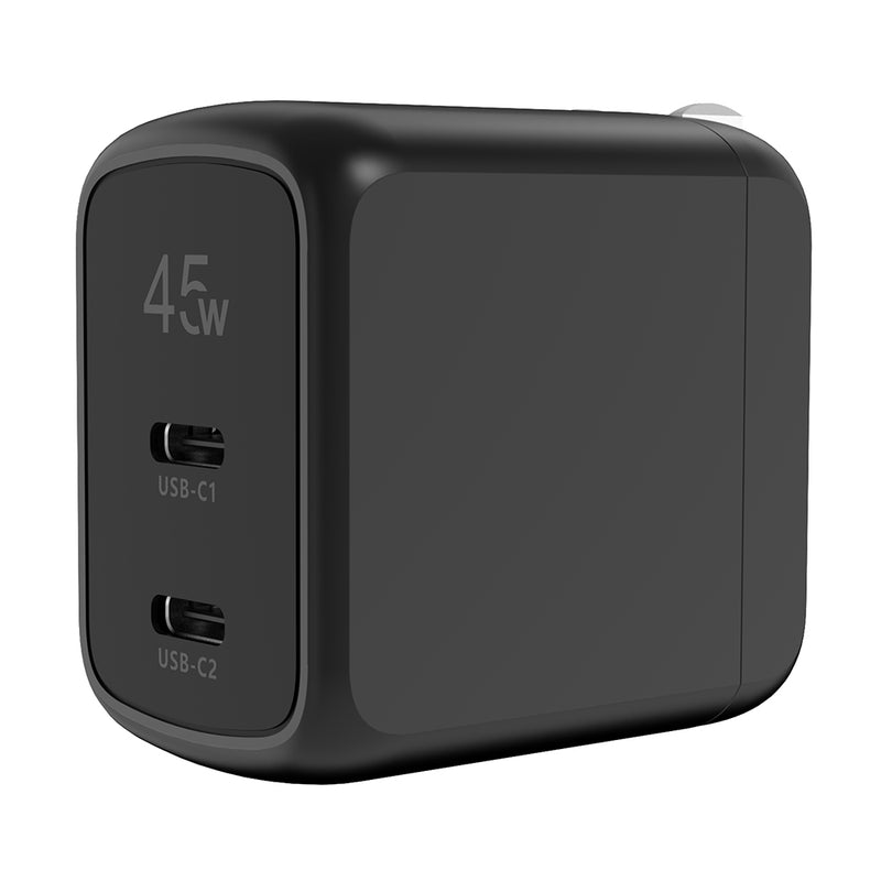 Cargador de pared 45W | STF GaN Carga Ultra Rapida | 2 salidas 3A para celular