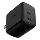 Cargador Pared GaN 45W Dual Tipo C Carga Ultra Rápida Enchufe Plegable