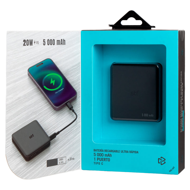 Bateria power bank 20W 5000mAh Carga Ultra Rápida