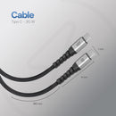Cable Tipo C a Tipo C 30W Carga Rápida PD 1.8m Textil/Aluminio