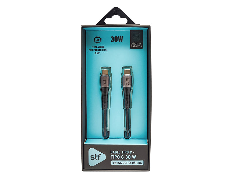 Cable para celular | STF Tipo C - Tipo C | 1.8 m Carga ultra rápida 30W