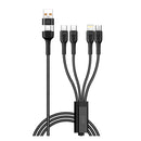 Cable 4 en 2 Carga Ultra Rápida USB/Tipo-C a Micro USB/Lightning/USB-C 100W