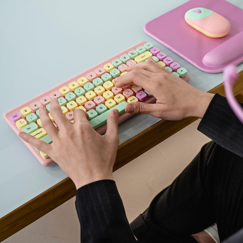 Kit Teclado + Mouse inalámbrico  | STF VIVA! | para computadora Rosa