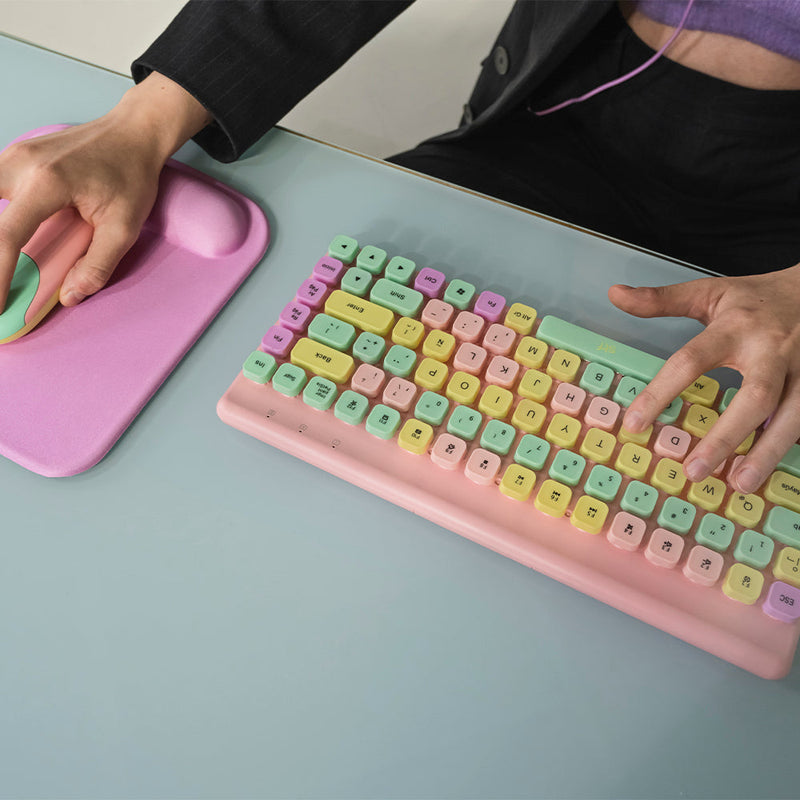 Kit Teclado + Mouse inalámbrico  | STF VIVA! | para computadora Rosa