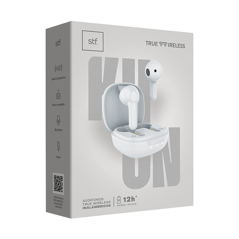 Audífonos inalámbricos True Wireless | STF Kun | 12 hrs Blanco
