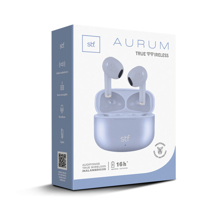Audífonos inalámbricos True Wireless | STF Aurum | Ligero, 4hrs de uso Azul
