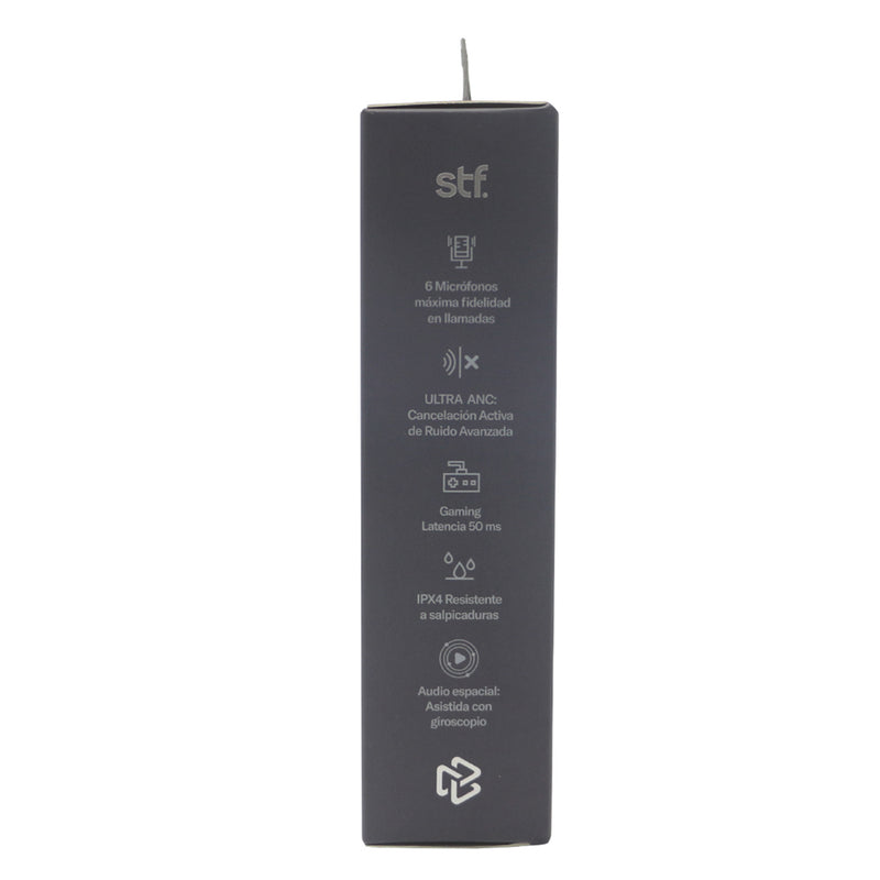 Audífonos inalámbricos TWS | STF One Pro ANC | 7hrs uso protección IPX4 Audio espacial Negro