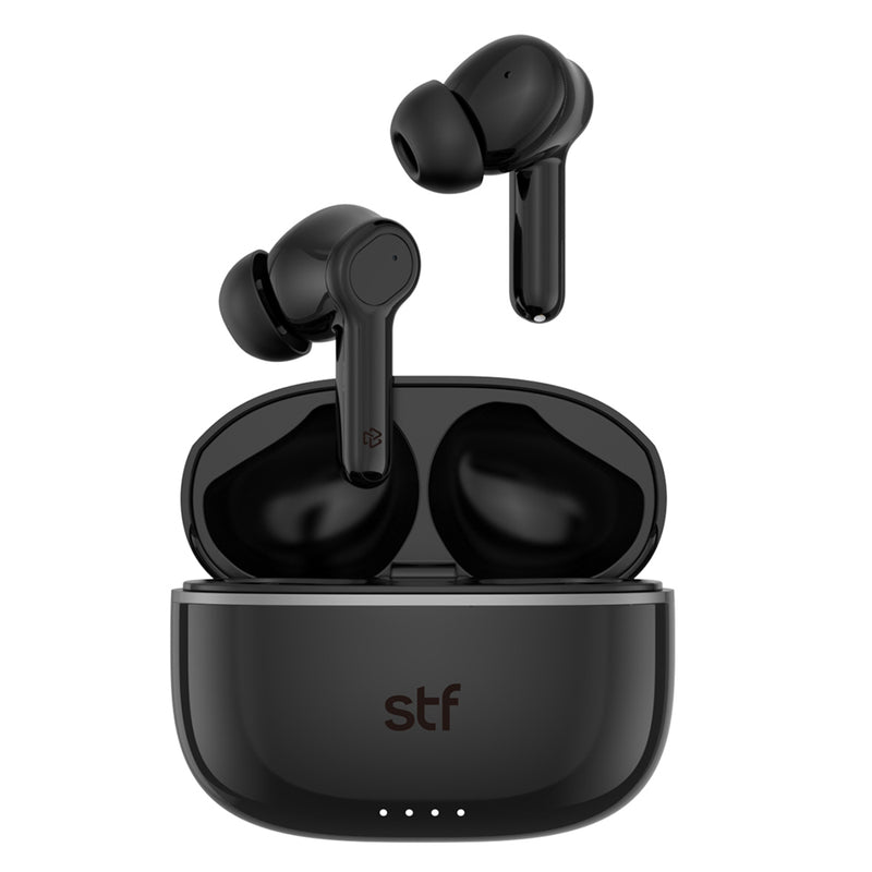 Audífonos inalámbricos TWS | STF One Pro ANC | 7hrs uso protección IPX4 Audio espacial Negro