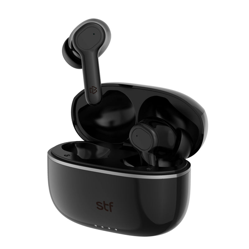 Audífonos inalámbricos TWS | STF One Pro ANC | 7hrs uso protección IPX4 Audio espacial Negro