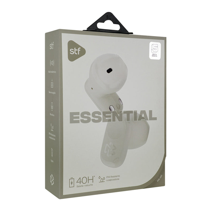 Audífonos inalámbricos TWS | STF Essential | 6hrs uso protección IPX4 extra ligeros Blanco