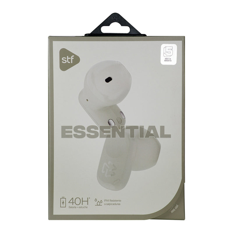 Audífonos inalámbricos TWS | STF Essential | 6hrs uso protección IPX4 extra ligeros Blanco