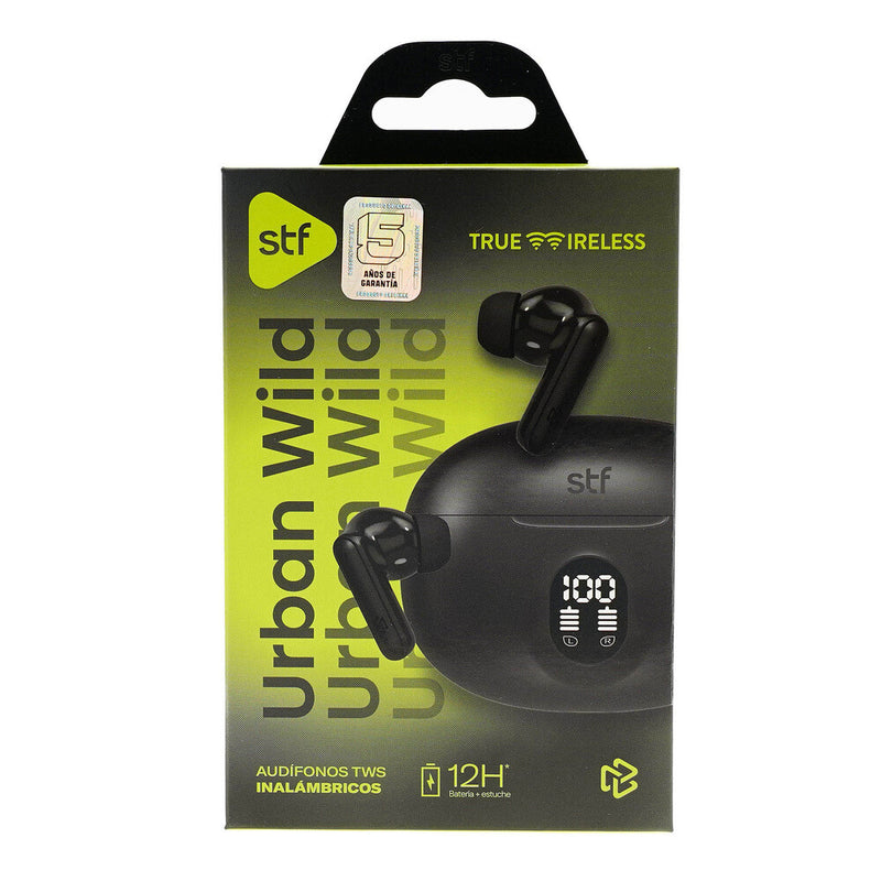 Audífonos Urban Wild TWS STF: 12H Batería, Micrófono, Resistencia IPX4, Negro