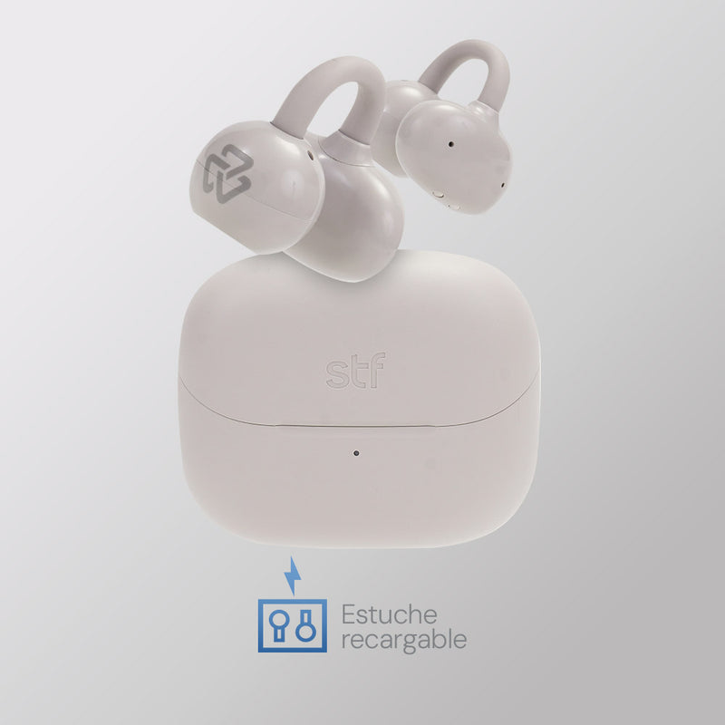 Audífonos Open Ear STF One: OWS, 20h batería, micrófono, Gris