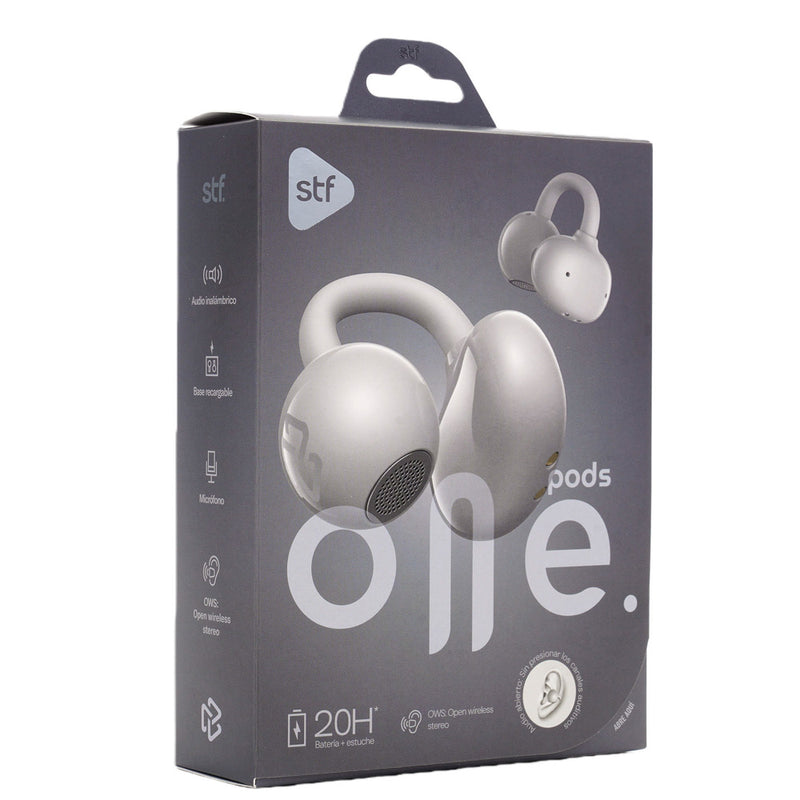 Audífonos Open Ear STF One: OWS, 20h batería, micrófono, Gris