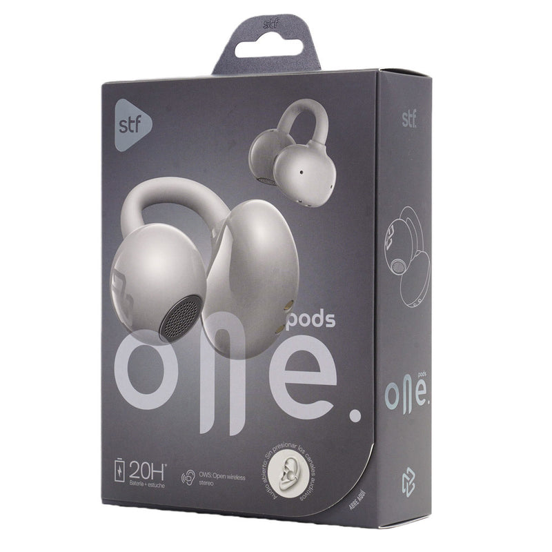 Audífonos Open Ear STF One: OWS, 20h batería, micrófono, Gris