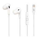 Audífonos alámbricos In ear STF: Tipo lightning, Manos libres con micrófono, Blanco