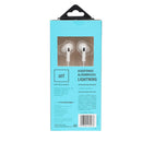 Audífonos alámbricos In ear STF: Tipo lightning, Manos libres con micrófono, Blanco