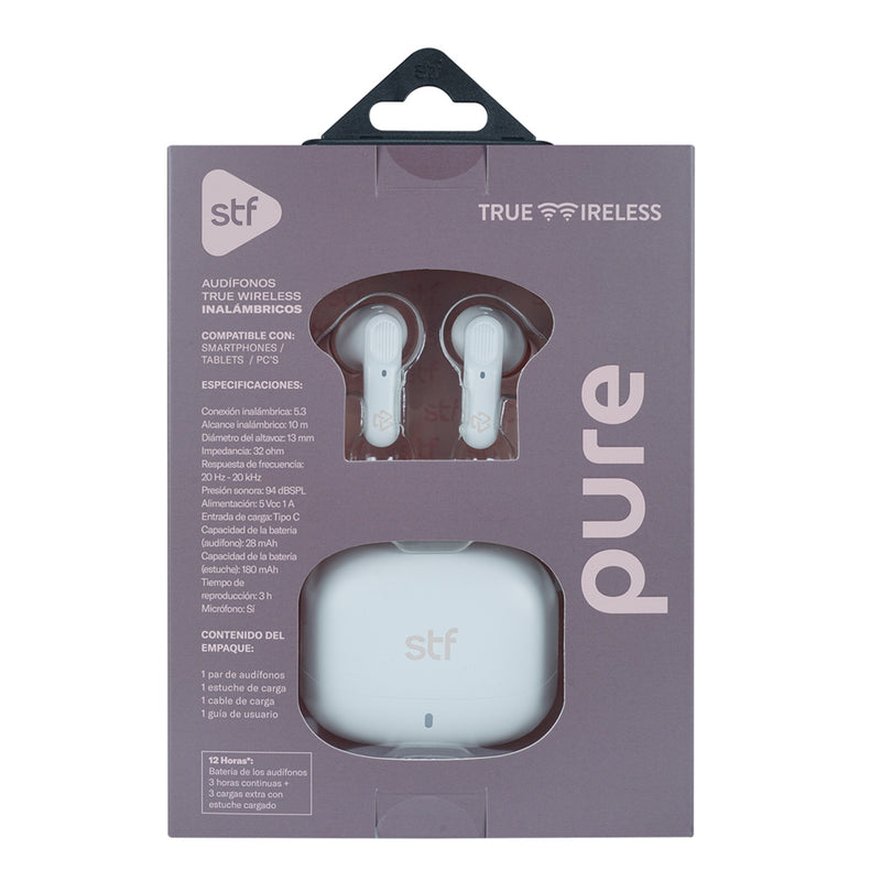 Audífonos inalámbricos TWS | STF Pure | 3hrs uso protección IPX4 Rosa
