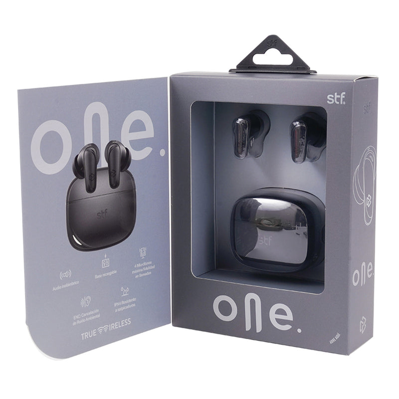 Audífonos inalámbricos TWS | STF One ENC | 7hrs uso protección IPX4 4 micrófonos Negro
