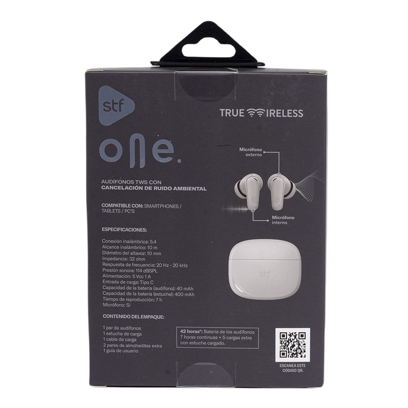 Audífonos inalámbricos TWS | STF One ENC | 7hrs uso protección IPX4 4 micrófonos Gris