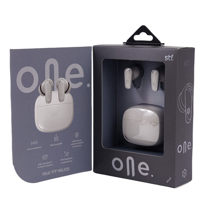 Audífonos inalámbricos TWS | STF One ENC | 7hrs uso protección IPX4 4 micrófonos Gris