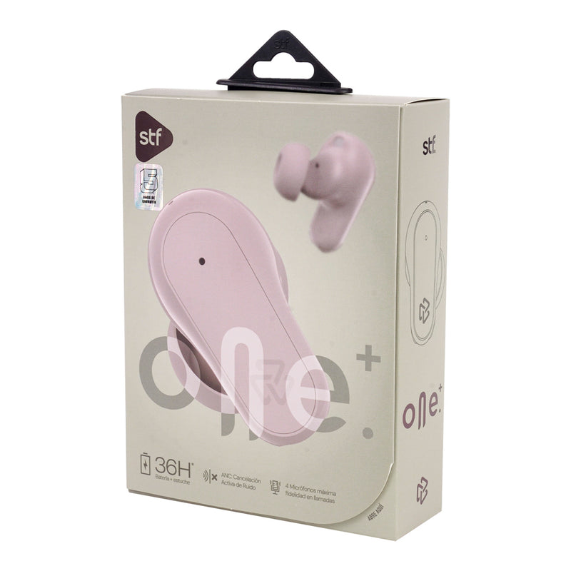 Audífonos inalámbricos TWS | STF One Plus ANC ENC | 6hrs uso protección IPX4 4 micrófonos Rosa