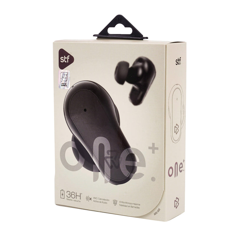 Audífonos inalámbricos TWS | STF One Plus ANC ENC | 6hrs uso protección IPX4 4 micrófonos Negro
