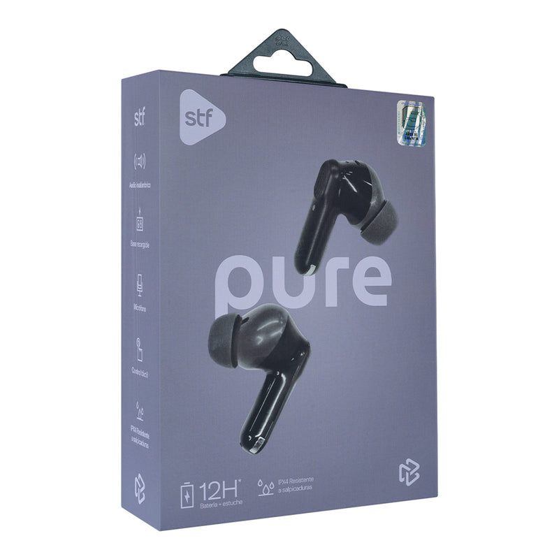 Audífonos inalámbricos TWS | STF Pure | 3hrs uso protección IPX4 Negro