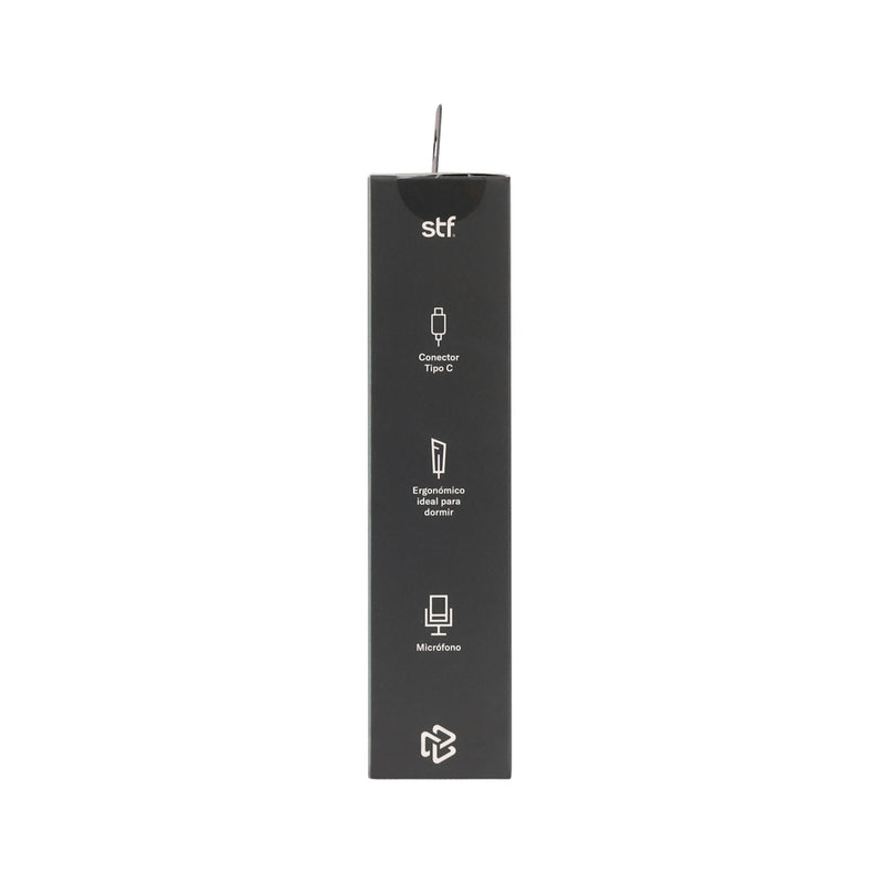 Audifonos alámbricos In-Ear STF Gravity: Tipo C, Micrófono, Negro