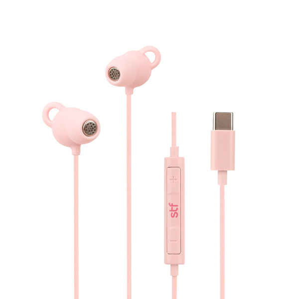 Audifonos alámbricos In-Ear STF Gravity: Tipo C, Micrófono, Rosa