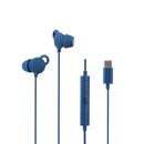 Audifonos alámbricos In-Ear STF Gravity: Tipo C, Micrófono, Azul