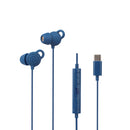 Audifonos alámbricos In-Ear STF Gravity: Tipo C, Micrófono, Azul