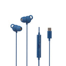 Audifonos alámbricos In-Ear STF Gravity: Tipo C, Micrófono, Azul