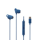 Audifonos alámbricos In-Ear STF Gravity: Tipo C, Micrófono, Azul