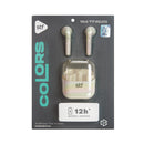 Audífonos Inalámbricos Colors Clear TWS: 3H Batería, Micrófono, surtido de colores