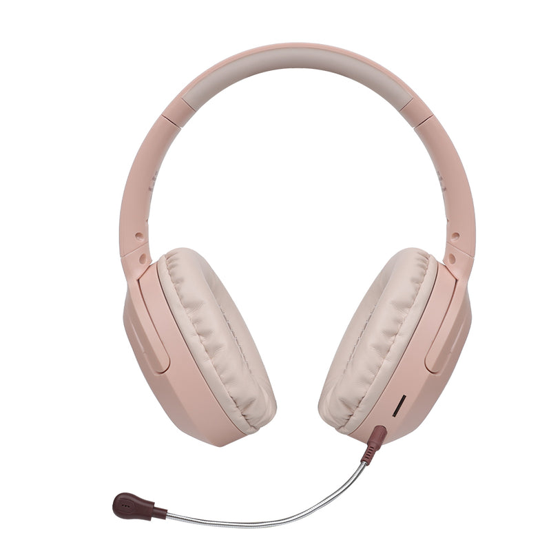Audífono Inalámbrico On ear | STF VIVA | 3 hrs uso Micrófono removible rosa