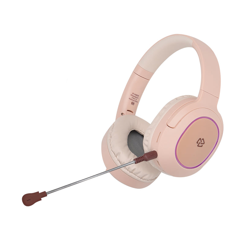 Audífono Inalámbrico On ear | STF VIVA | 3 hrs uso Micrófono removible rosa