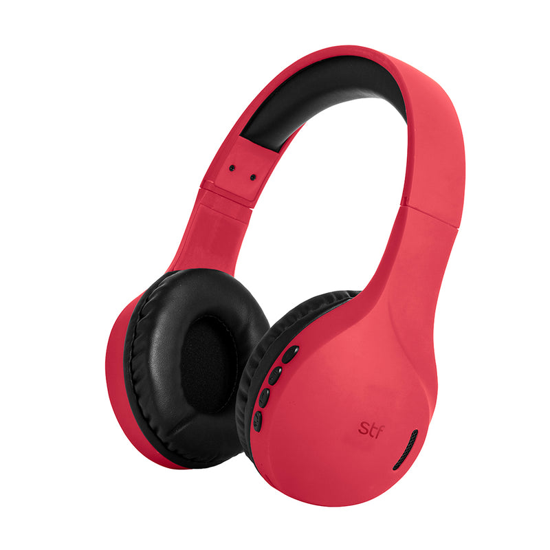 Audífonos inalámbricos On ear | STF Hoss | Función Dual, 7 hrs, Rojo
