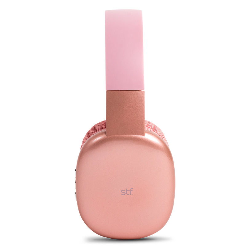 Audífonos inalámbricos On ear | STF Aurum | 10 hrs uso función dual rosa
