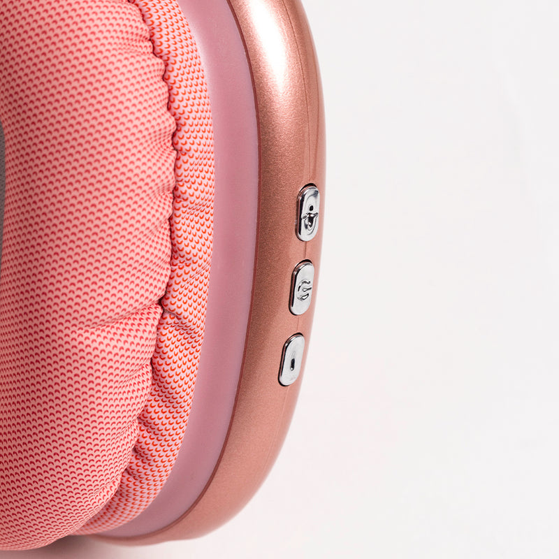 Audífonos inalámbricos On ear | STF Aurum | 10 hrs uso función dual rosa