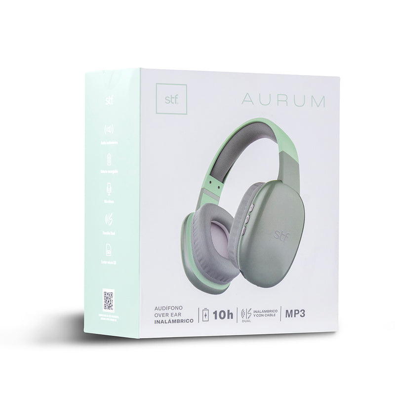 Audífonos Inalámbricos On-ear | STF Aurum | Función dual, MicroSD Verde