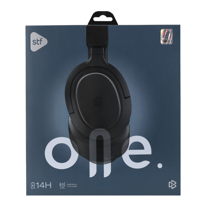 Audífonos On Ear STF One: 14h batería, inalámbricos, micrófono, Negro