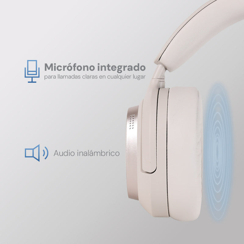 Audífonos On Ear STF One: 14h batería, inalámbricos, micrófono, Gris