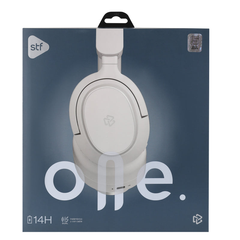 Audífonos On Ear STF One: 14h batería, inalámbricos, micrófono, Gris