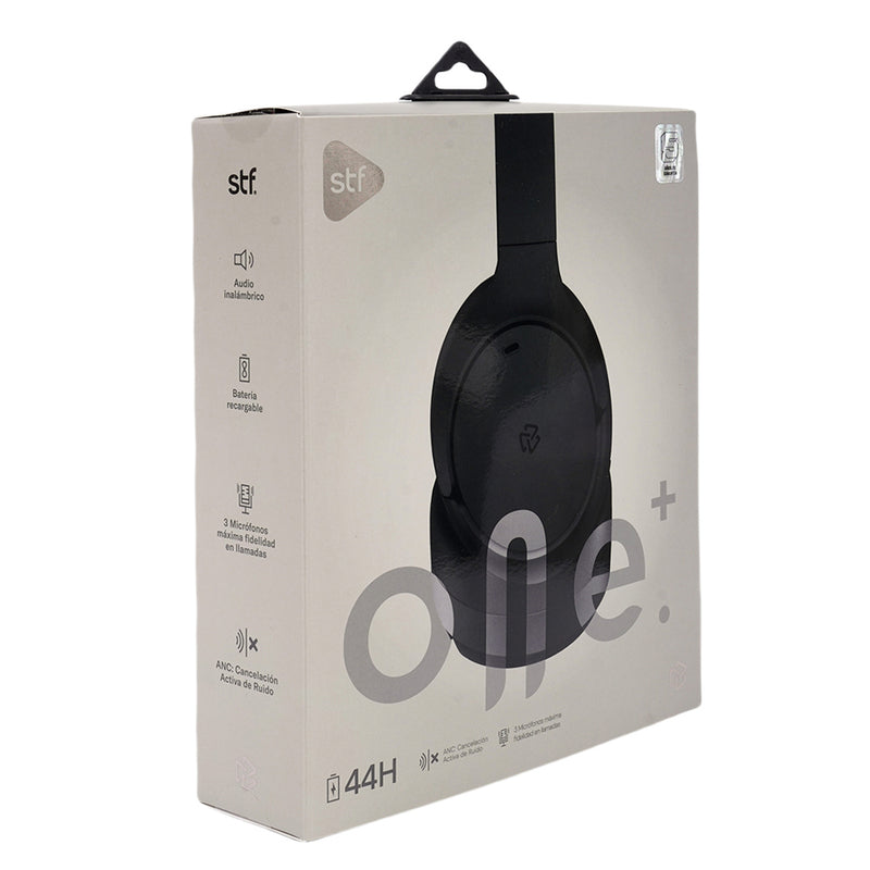 Audífonos inalámbricos On ear | STF One Plus ANC | 44 hrs uso función dual Negro