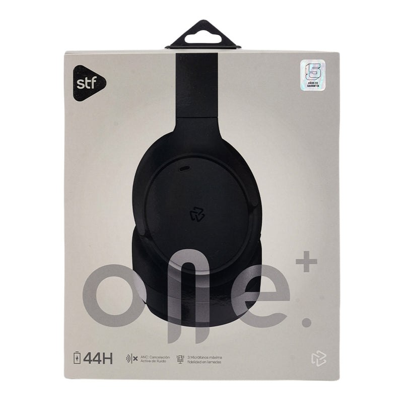 Audífonos inalámbricos On ear | STF One Plus ANC | 44 hrs uso función dual Negro