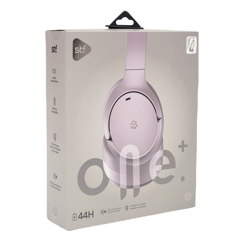 Audífonos inalámbricos On ear | STF One Plus ANC | 44 hrs uso función dual Rosa